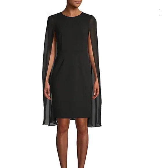 Missguided Dresses & Skirts - Missguided Shear Capelet Black Cocktail Sheath Dress NWT, Siz